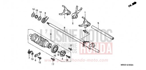 BARILLET DE SELECTION CBR600F4 de 2004